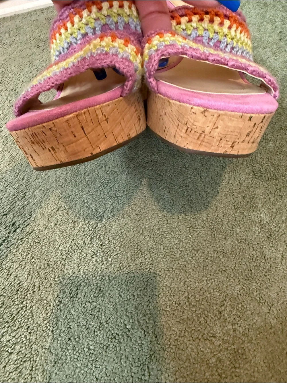 JESSICA SIMPSON LADIES  Pink Crochet Double-Strap Wedge Sandals  BRAND NEW